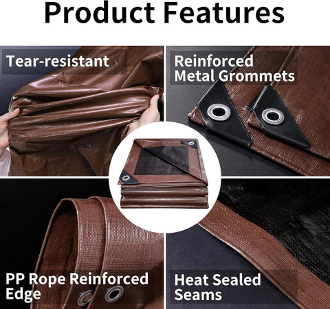 TARPAL Tarp 4x20 Feet Tarps Heavy Duty Waterproof 10mil Multipurpose