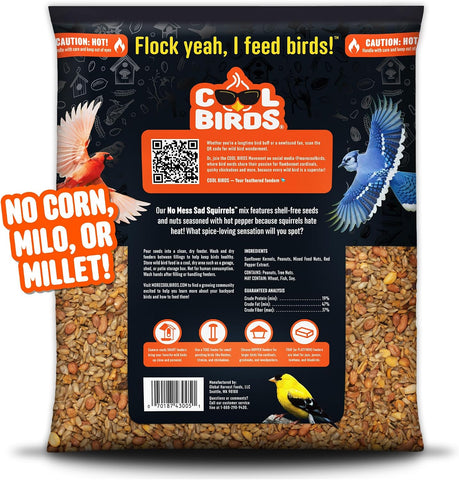 Cool Birds No Mess Sad Squirrels Hot Bird Seed, 10 lb