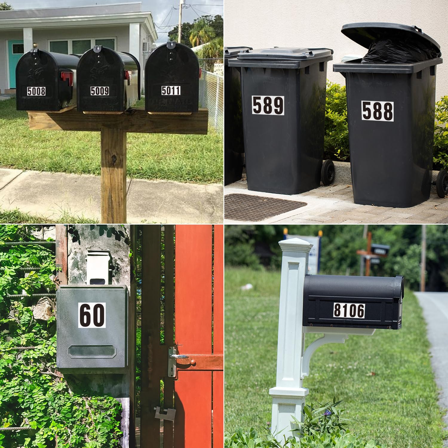 4 Inch Self Adhesive Numbers for Mailbox, Reflective Mailbox Number 120 PCS