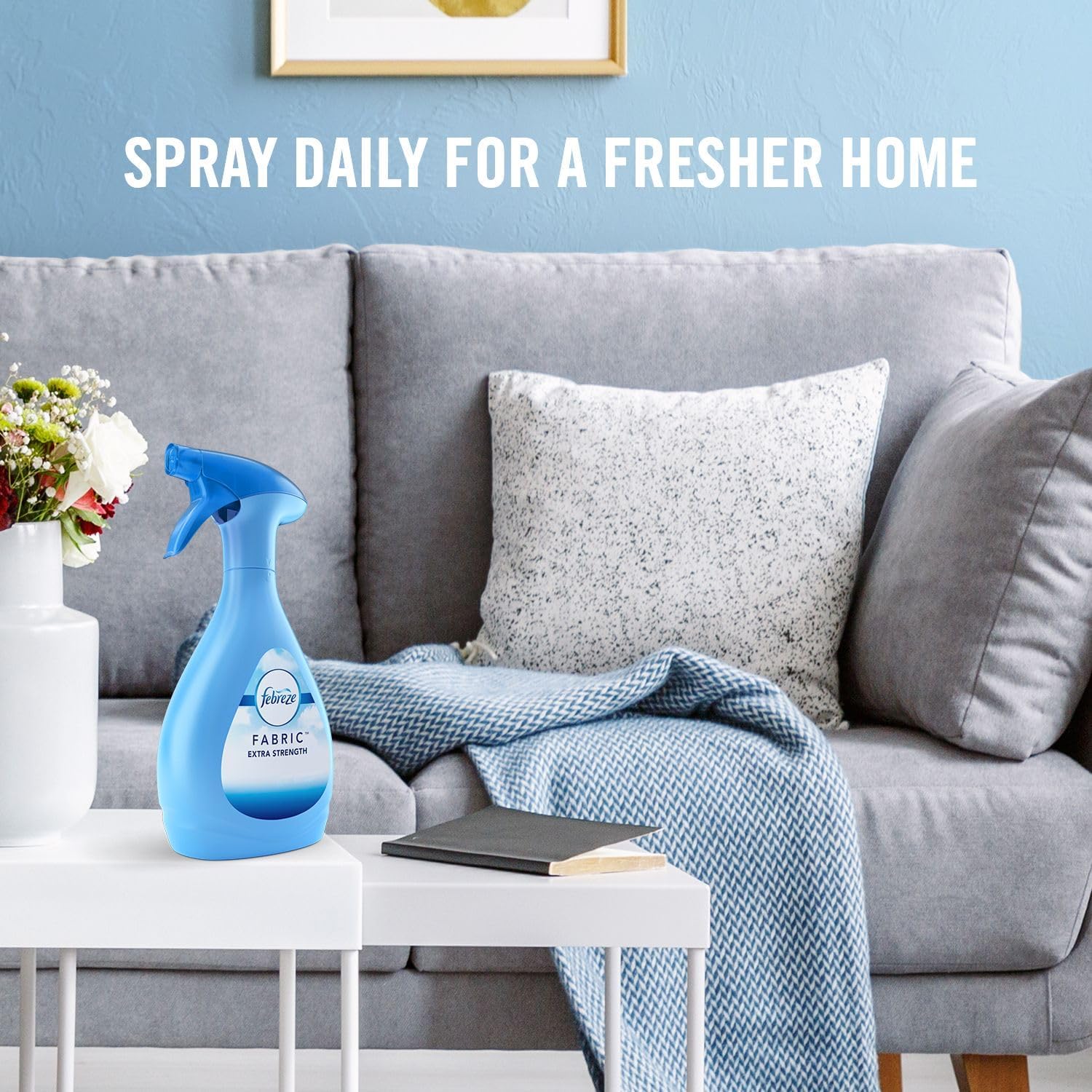 Febreze Fabric Spray Air Freshener, Odor-Fighting Fabric Refresher, Sneaker Balls Alternative, Couch Cleaner, Linen Spray, Multi-Use, Extra Strength Scent, 23.6 fl oz