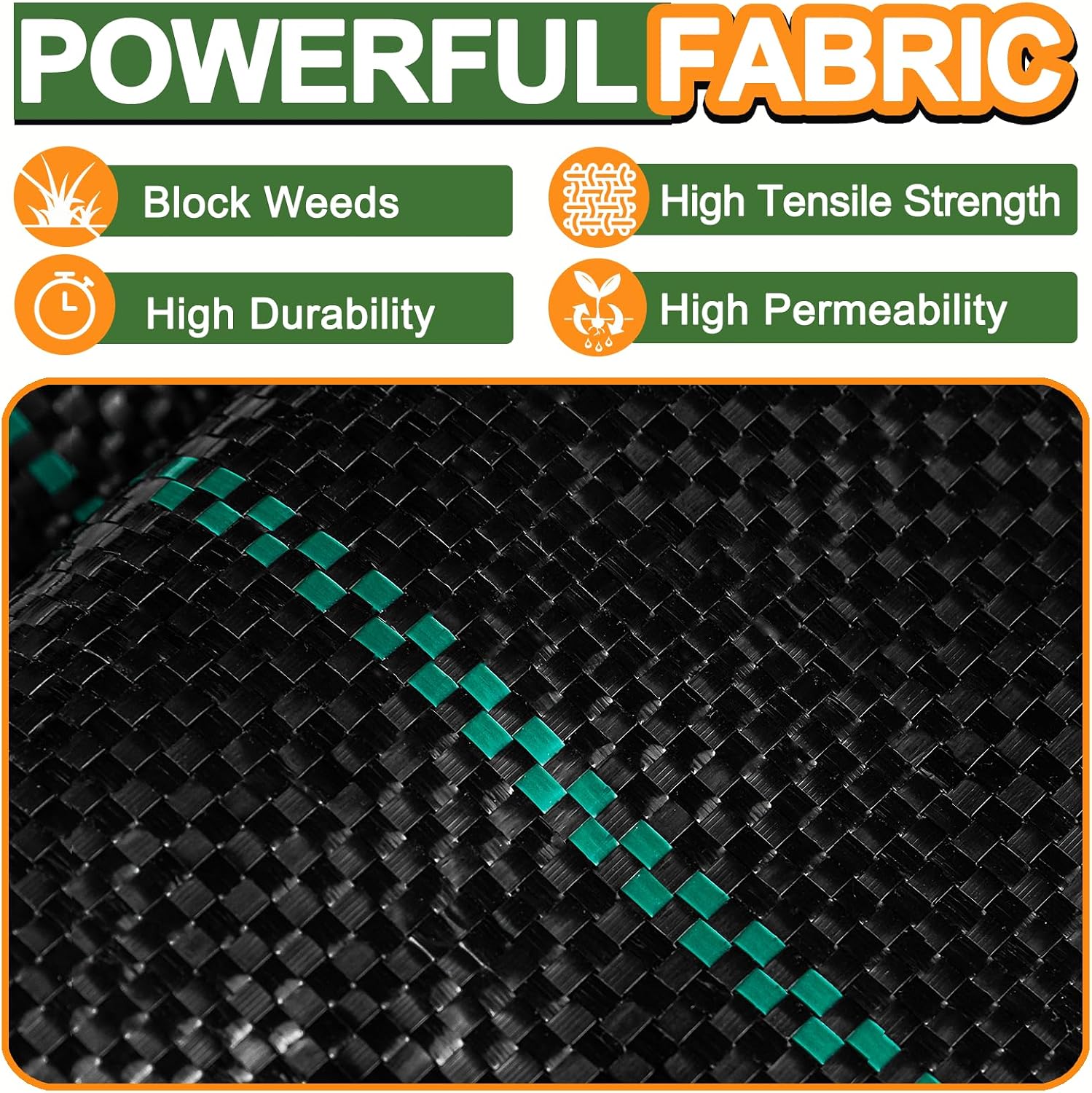 Winisok 3FT x 100FT Weed Barrier Landscape Fabric, 3.2oz Weed Control Geotextile Garden Cloth, Heavy Duty Breathable Mulch Ground Cover Black Mat for Backyard Landscaping Farming (2 Pack 3FT x 50FT)