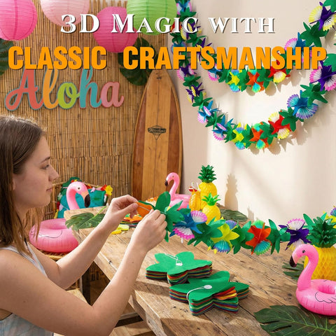 FUTUREPLUSX 6 Pack Tropical Hawaiian Garland Luau Party Decorations, 60ft