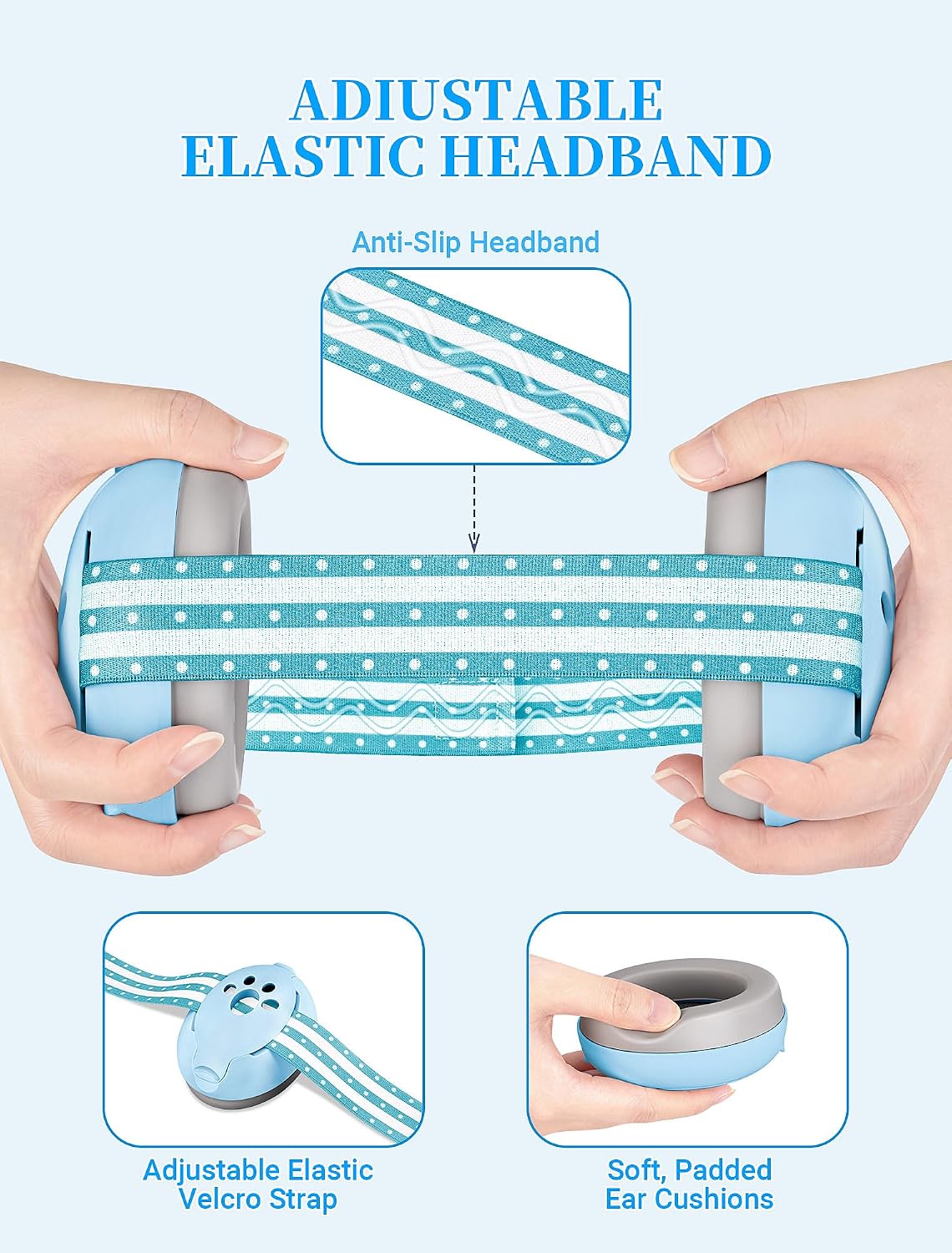 Baby Headphones for Noise, 2-in-1 Baby Ear Muffs Noise Protection