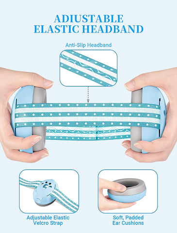 Baby Headphones for Noise, 2-in-1 Baby Ear Muffs Noise Protection