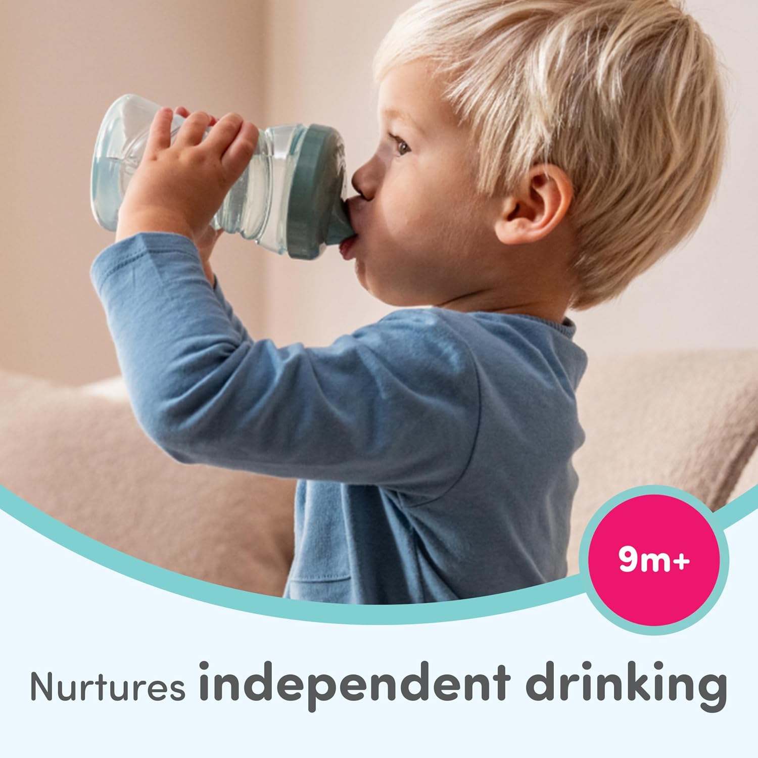 NUK First Choice Fun Grips Hard Spout Straw Cup 2.0, 10 oz. Sippy Cup with Handles, 4-pack