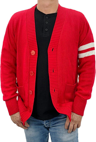 Hip Hop 50's Shop Mens 1950s Letterman Varsity Cardigan Sweater
