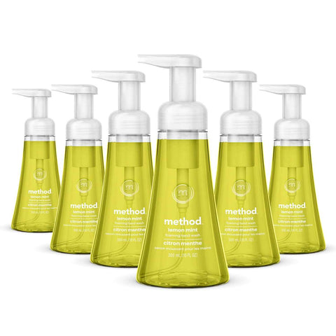 method Foaming Hand Wash, Lemon Mint, 10 fl oz, 6 pack | Hydrates & Softens Skin, Designed for Gentle Everyday Cleansing