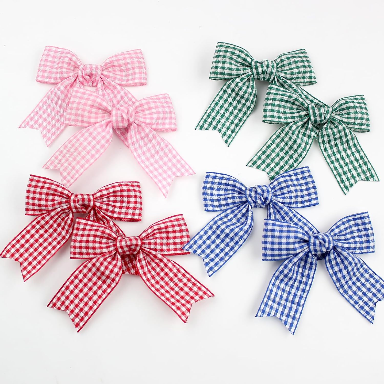 2PCS 3'' Small Yellow Gingham Hair Bow for Girl, Cute Plaid Clip