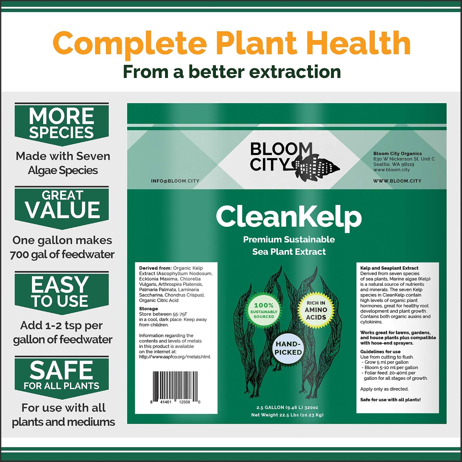 Bloom City Seaweed and Kelp Liquid Fertilizer for Plants, 8 oz