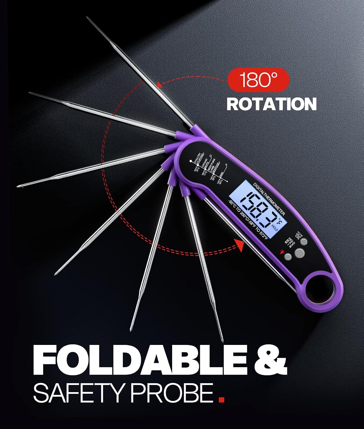 Meat Thermometer Digital, Instant Read, Food, Cooking, Grilling