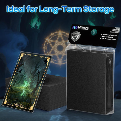 500 Counts Black Card Sleeves, Matte Card Sleeve Deck Card Protectors, Trading Card Sleeves Fit for MTG, TCG and Sports Cards