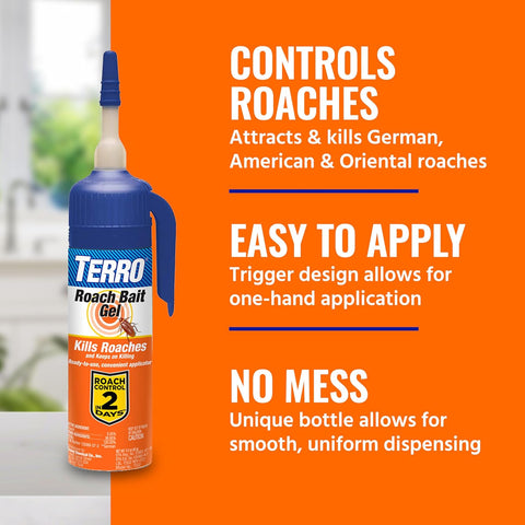 TERRO Cockroach Gel Bait Killer, 84g of Bait, Fast-Acting Roach Killer