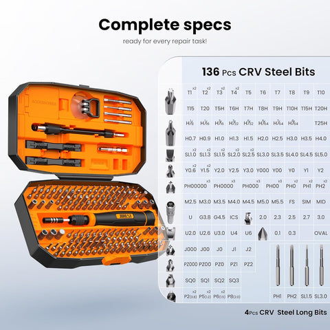 JOREST 152 in 1 Small Precision Screwdriver Set, Tool Gifts for Men, Mini Repair Tool Kit for Electronics, Macbook, Laptop, PC, RC, PS5, iPhone, Jewelers, Xbox, Glasses