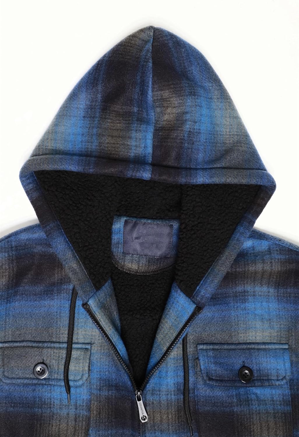 Gary Com Heavy Thick Flannel Plaid Jacket Sherpa Fleece Lined Hoodies for Men Zip Up Winter Warm Coat Zipper Sweatshirt