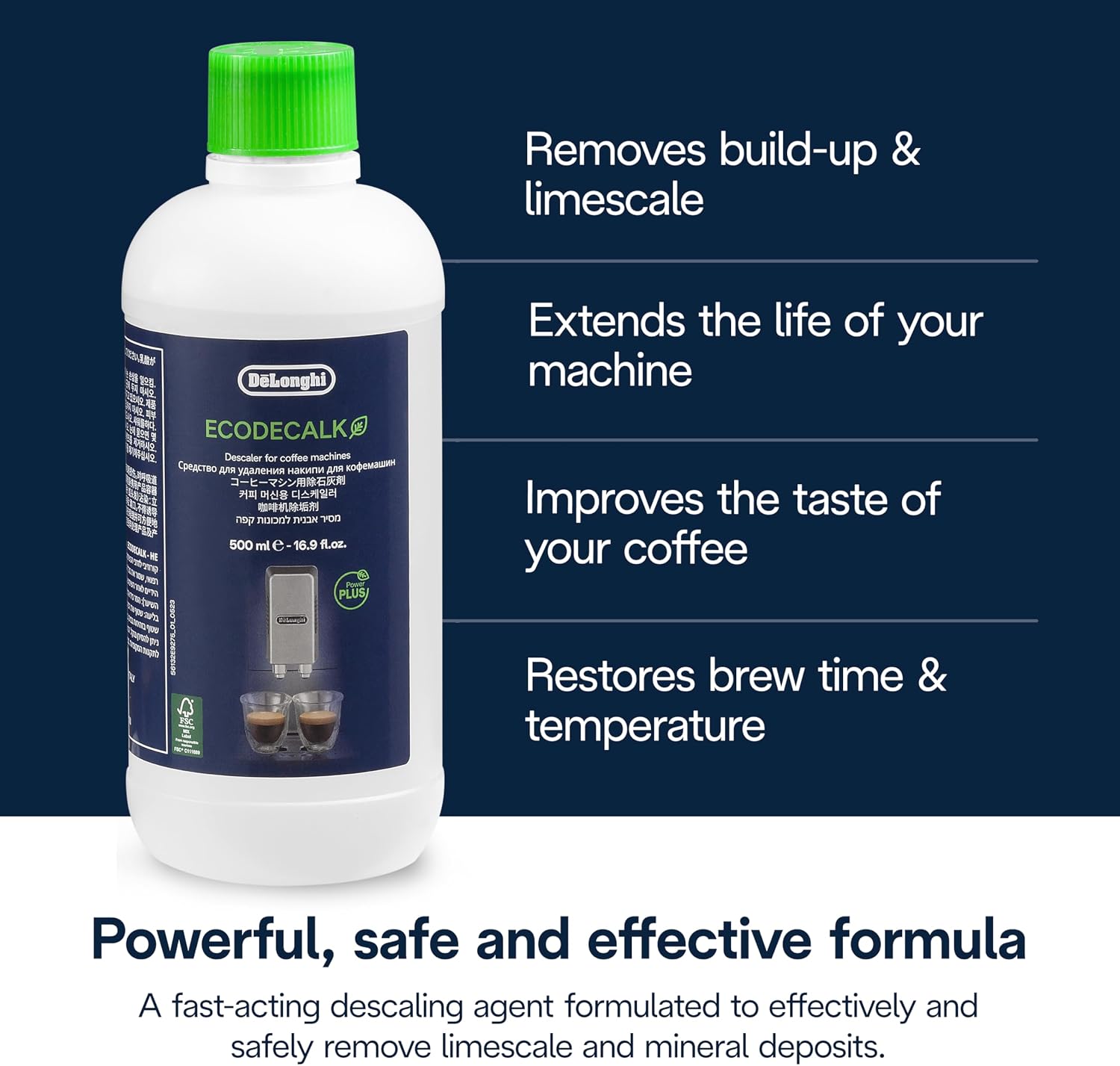 De'Longhi EcoDecalk Universal Descaler, for Coffee Machines 16.90 oz