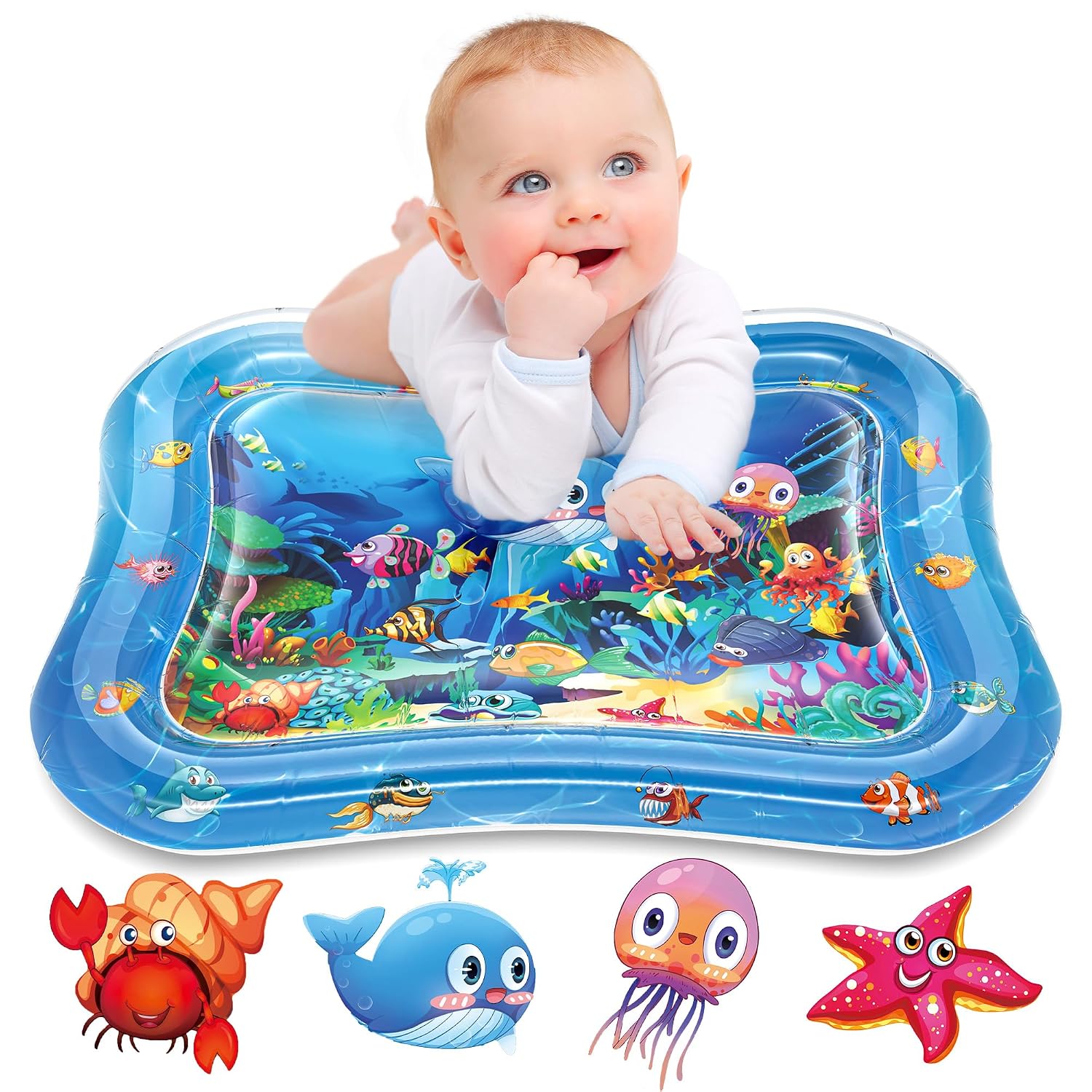 Infinno Inflatable Tummy Time Water Mat, Baby Sensory Toys 3-24 Months