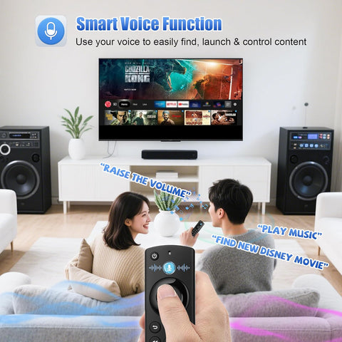Replacement TV Remote Control for All Fire Series, Compatible with Fire Smart TV Stick/TV Cube/Stick Lite/HD/4K Max/4K,Smart TV 3rd Gen with Voice Controller