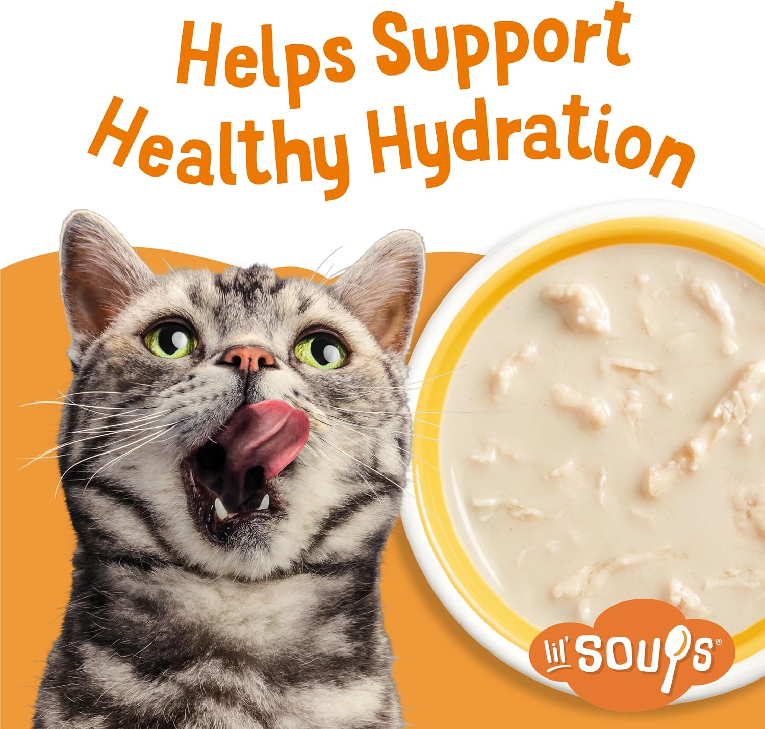 Friskies Purina Natural, Grain Free Wet Cat Food Lickable Cat Treats, Lil' Soups Flaked Chicken