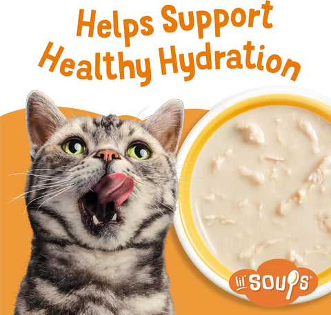 Friskies Purina Natural, Grain Free Wet Cat Food Lickable Cat Treats, Lil' Soups Flaked Chicken