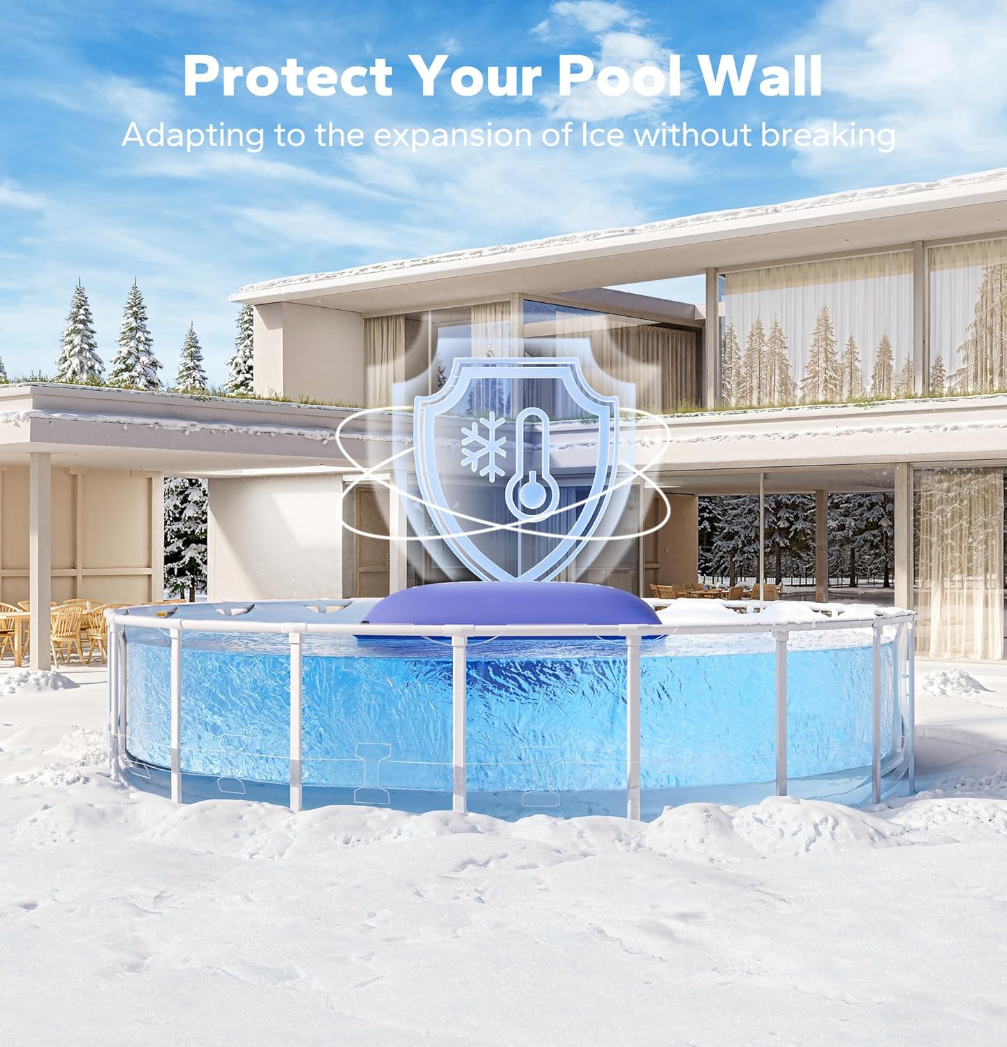 POOLHACKER Winter Pool Pillow for Above Ground Pools, 2 Pack, 4 x 8 FT