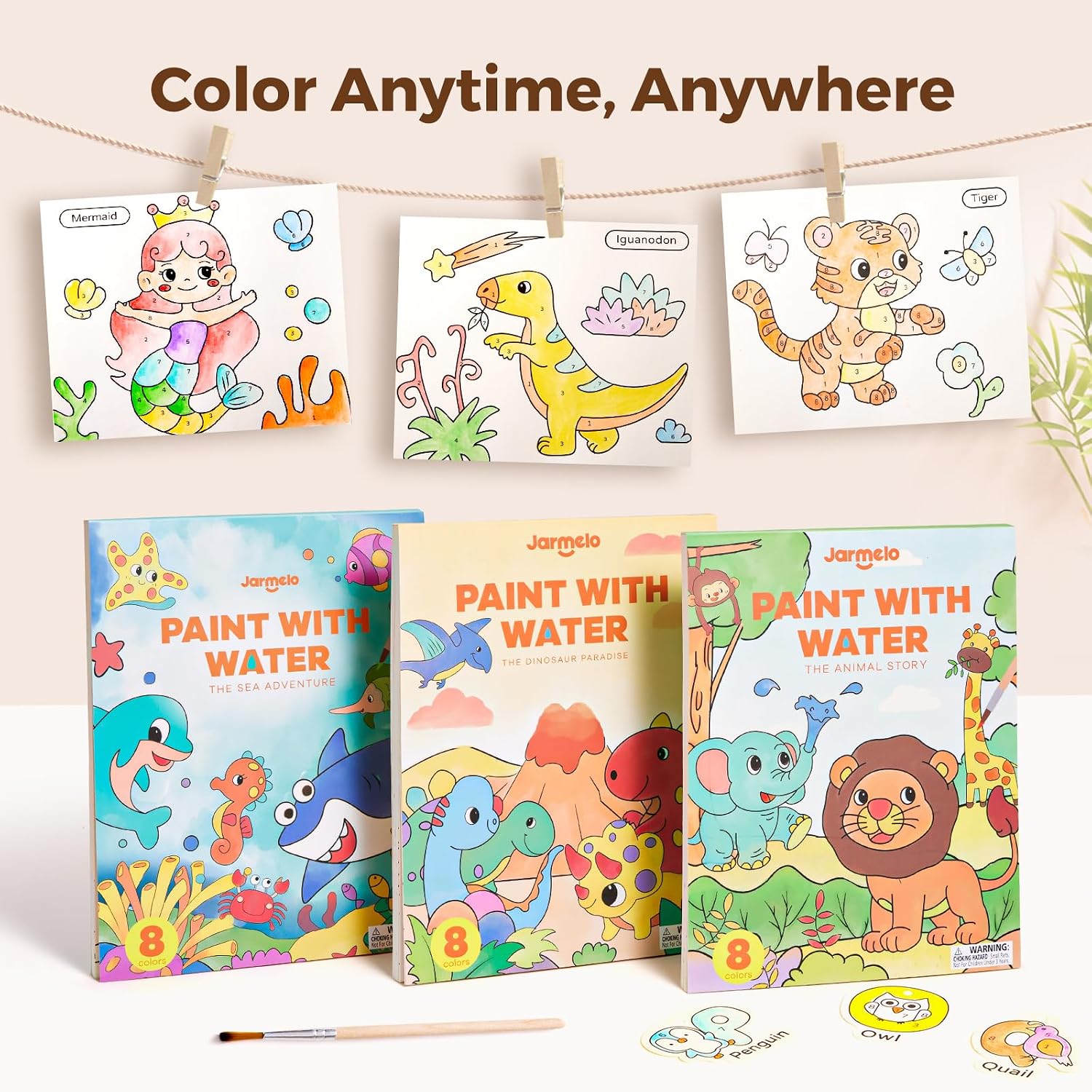 Jar Melo Paint with Water Books for Toddlers, Ocean Animals