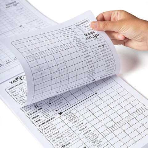 Perforated Yahtzee Score Pads: 120 Easy Tear Off Score Sheets, Large Print, Compatible with Yardzee and Yahtzee Games