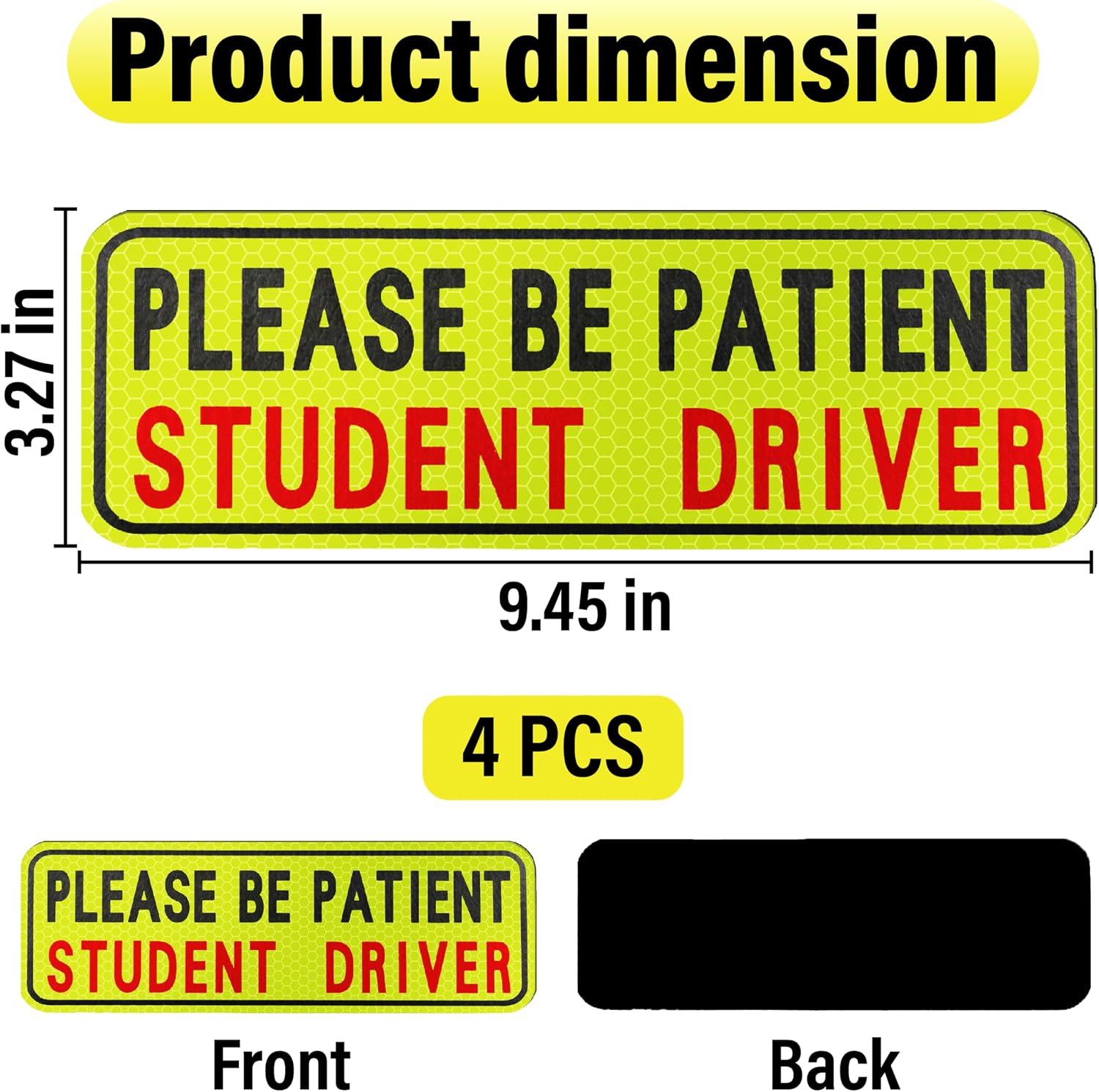 BFXM 4 PCS Student Driver Magnet for Car, New Driver Magnet for Car