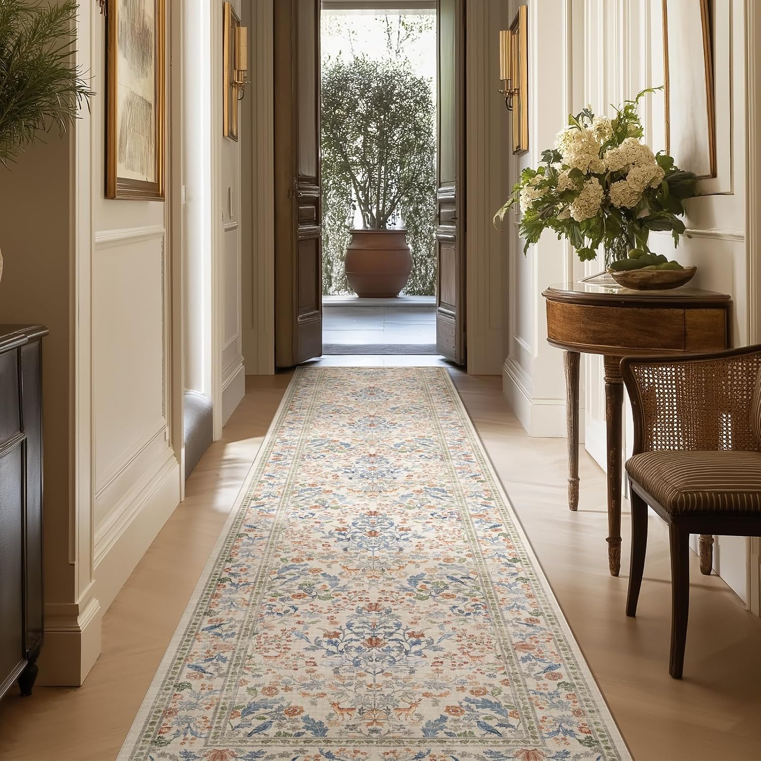 Washable Runners for Hallways Kitchen Rugs: 2'x10' Runner Rug Stain Resistant Non Slip Low Pile Soft Indoor Carpet Runner Rug for Entryway Hallway Bedroom Beside Bathroom Laundry Room