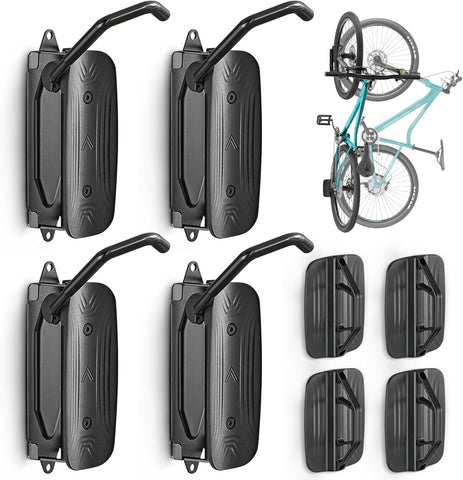 monTEK Swivel Bike Wall Mount, Bike Hangers for Garage, 4 Pack