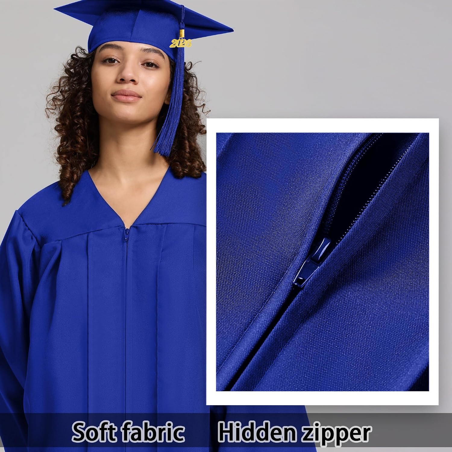 Graduation Cap Gown 2026 2027 Matte Unisex for High School Bachelor