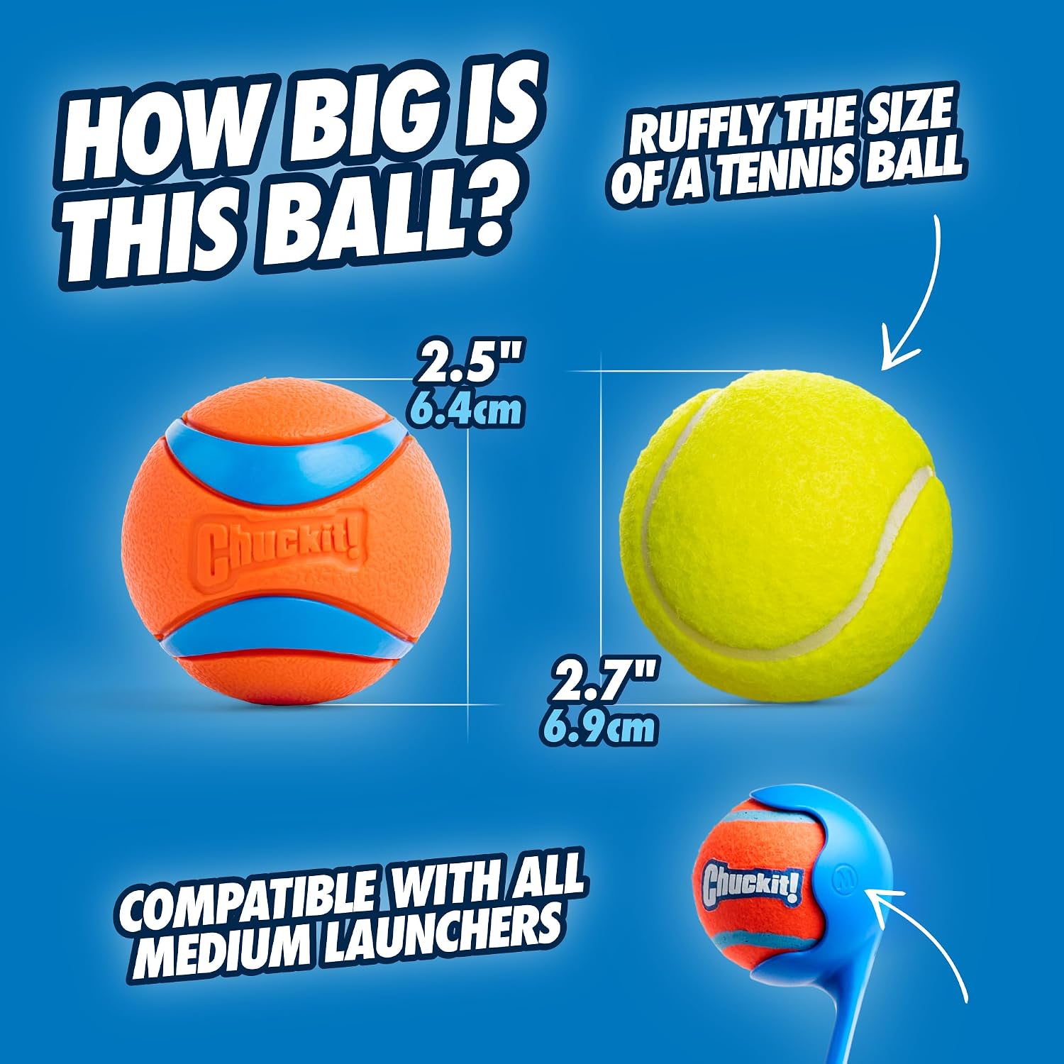 Chuckit! Ultra Ball Dog Toy, Durable Rubber, Medium 2.5-in, 2 Pack