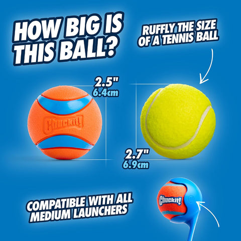 Chuckit! Ultra Ball Dog Toy, Durable Rubber, Medium 2.5-in, 2 Pack