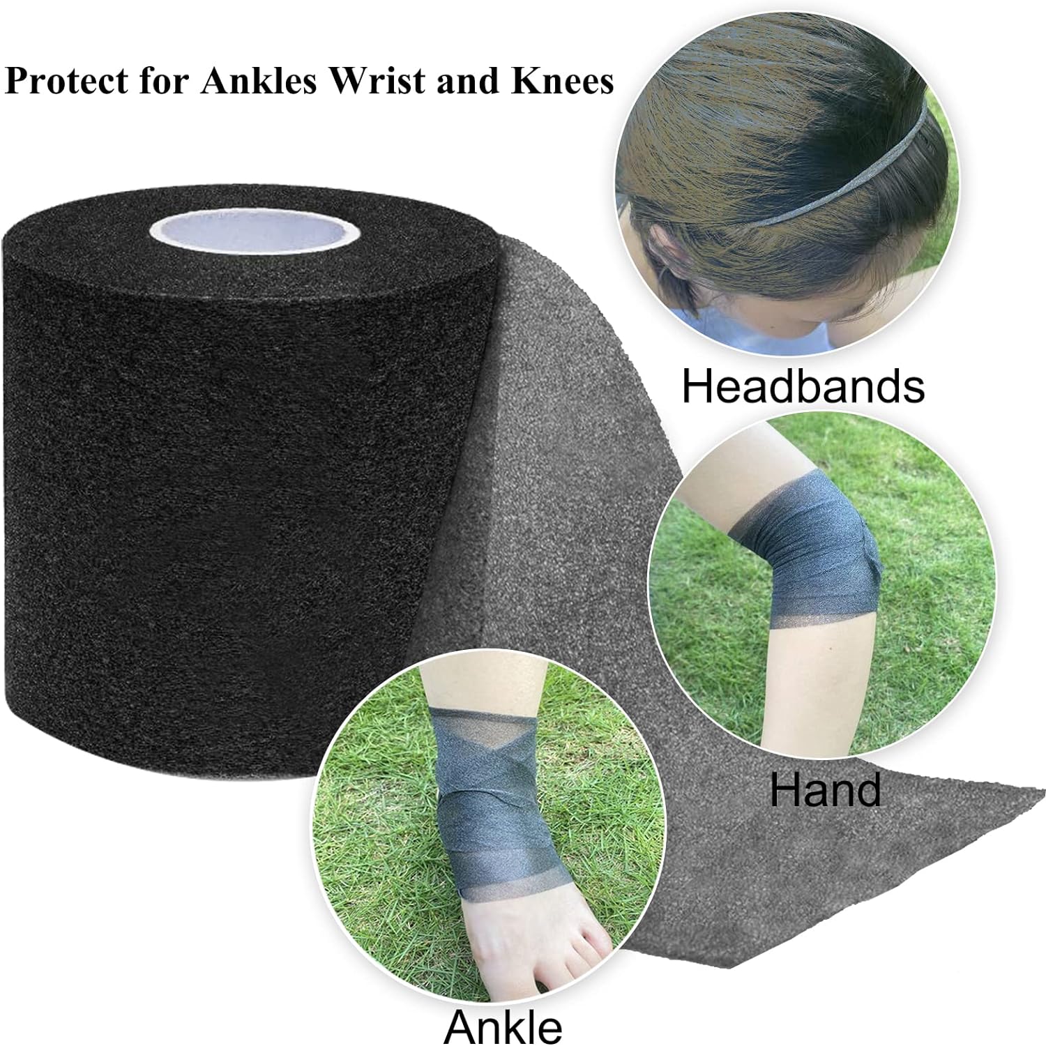 ADMITRY Pre Wrap Tape Athletic,3 Rolls X 22 Yards Beige Prewrap