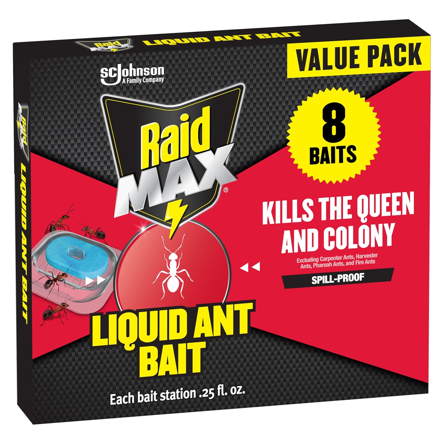 Raid MAX Liquid Ant Killer Baits, Indoor & Outdoor Use, 8 Count