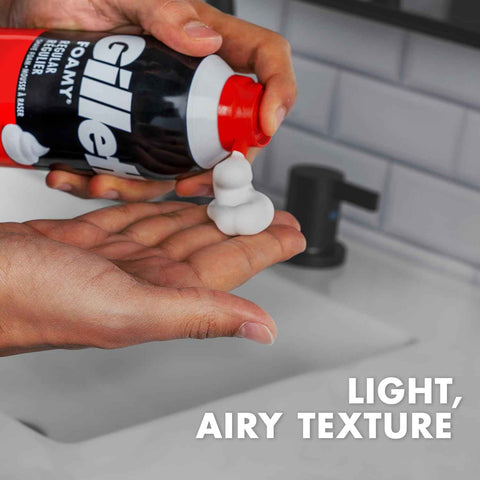 Gillette Foamy Regular Shaving Cream, Pack of 12, 11 oz each