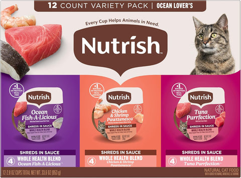 Nutrish Ocean Lover's Wet Cat Food Variety Pack, 2.8 oz. Cup (Rachael Ray)