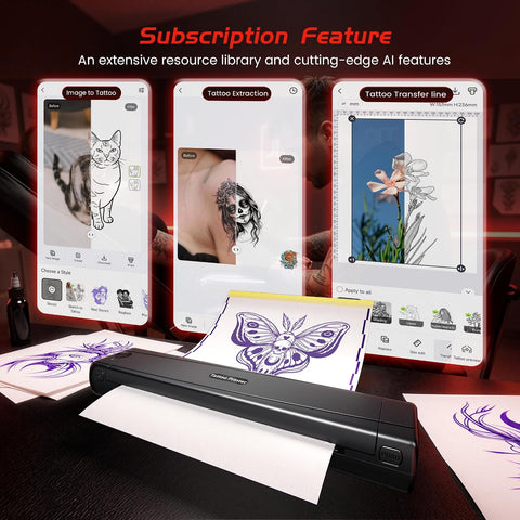 TATTMUSE Tattoo Stencil Printer Machine with 100pcs Transfer Paper