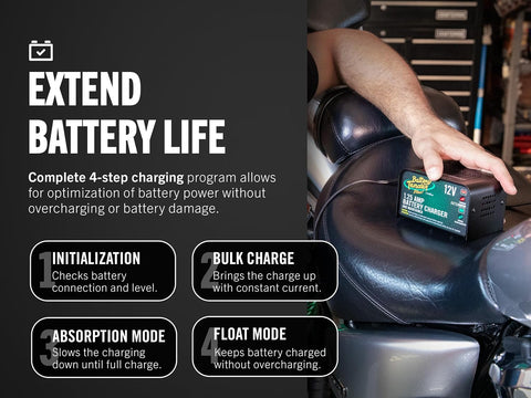 Battery Tender Plus 12V 1.25 AMP Car & Motorcycle Battery Charger and Maintainer, Float Charge for Automotive, and ATVs - Smarter Than a Trickle Charger