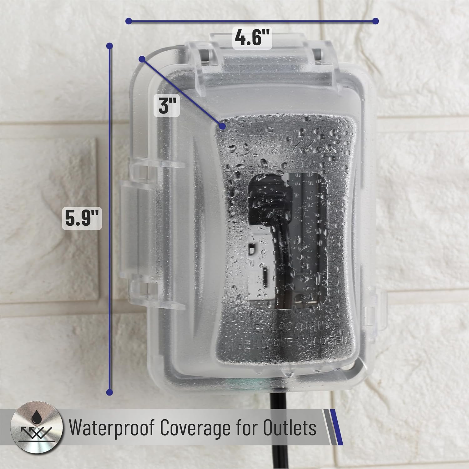 Bates- Weatherproof Electrical Outlet Cover, 1-Gang Outdoor Plug Cover