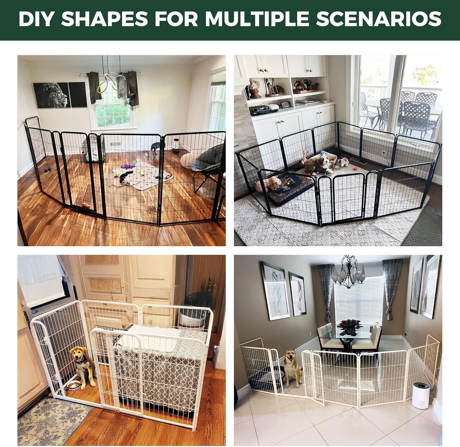 FXW Homeplus Indoor Dog Playpen, 24" H, 8 Panels, for Puppies & Small Dogs