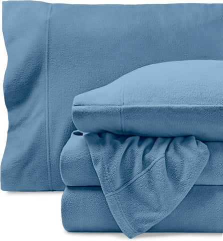 Bare Home Super Soft Fleece Sheet Set (King, Coronet Blue)