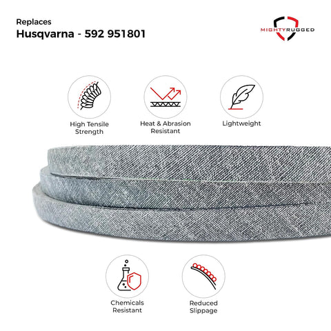 MightyRugged 592951801 Husqvarna Deck Belt Replacement - Belt Length 152" - Premium, Heavy-Duty, Aramid Cord for Husqvarna Zero-Turn 54" Deck Mowers, Z254F