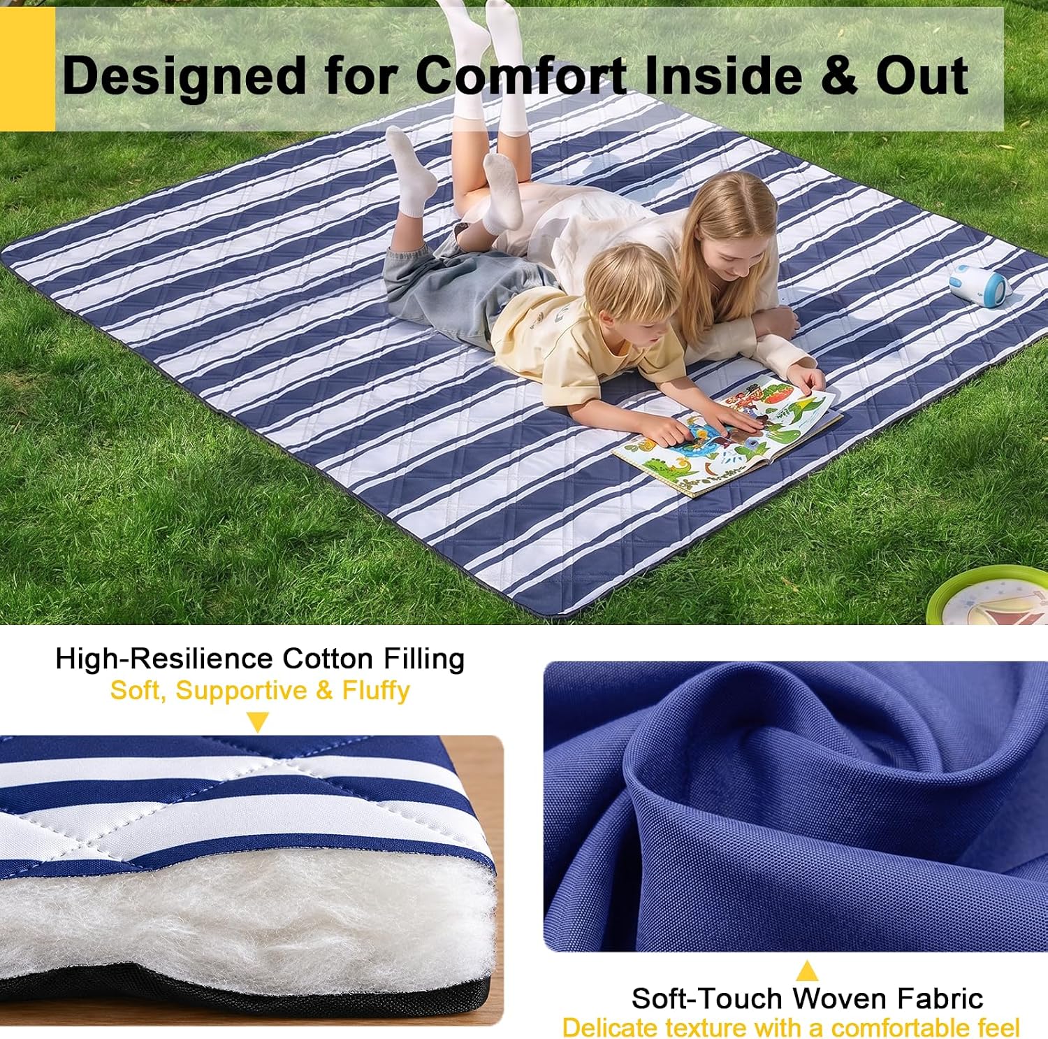 TigeJoy Beach Blanket Waterproof Sandproof Extra Large Picnic Blanket