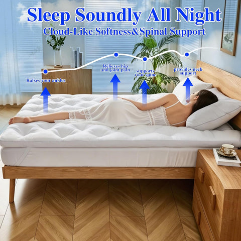 WhatsBedding 2 Inch Memory Foam Mattress Topper King Size for Back Pain