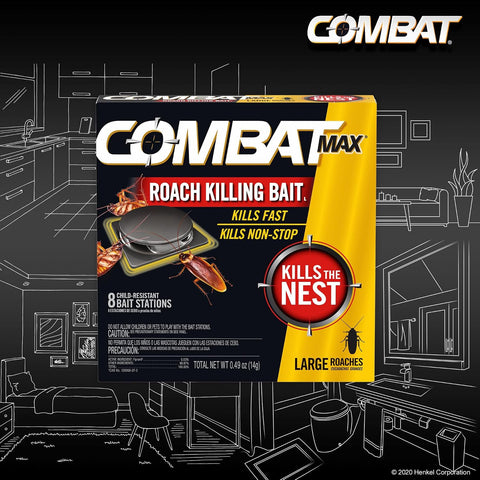 Combat Max Roach Killing Bait, Large Roaches, Kills the Nest, 8 Count