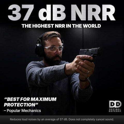 DECIBEL DEFENSE Ear Protection, 37 dB NRR Ear Muffs (EXTRA LARGE)