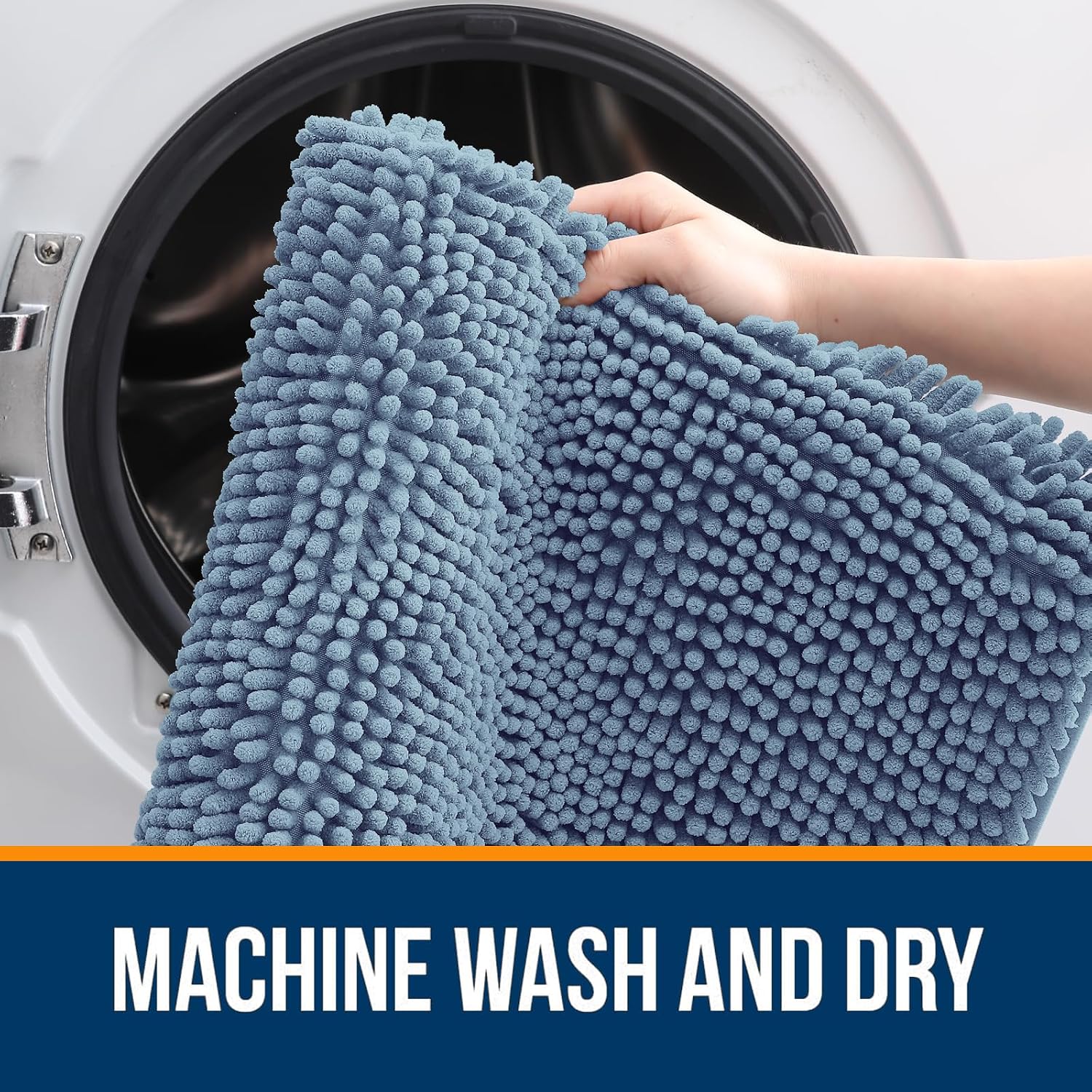 OLANLY Bathroom Rugs 34x21, Extra Soft Absorbent Chenille Bath Rugs