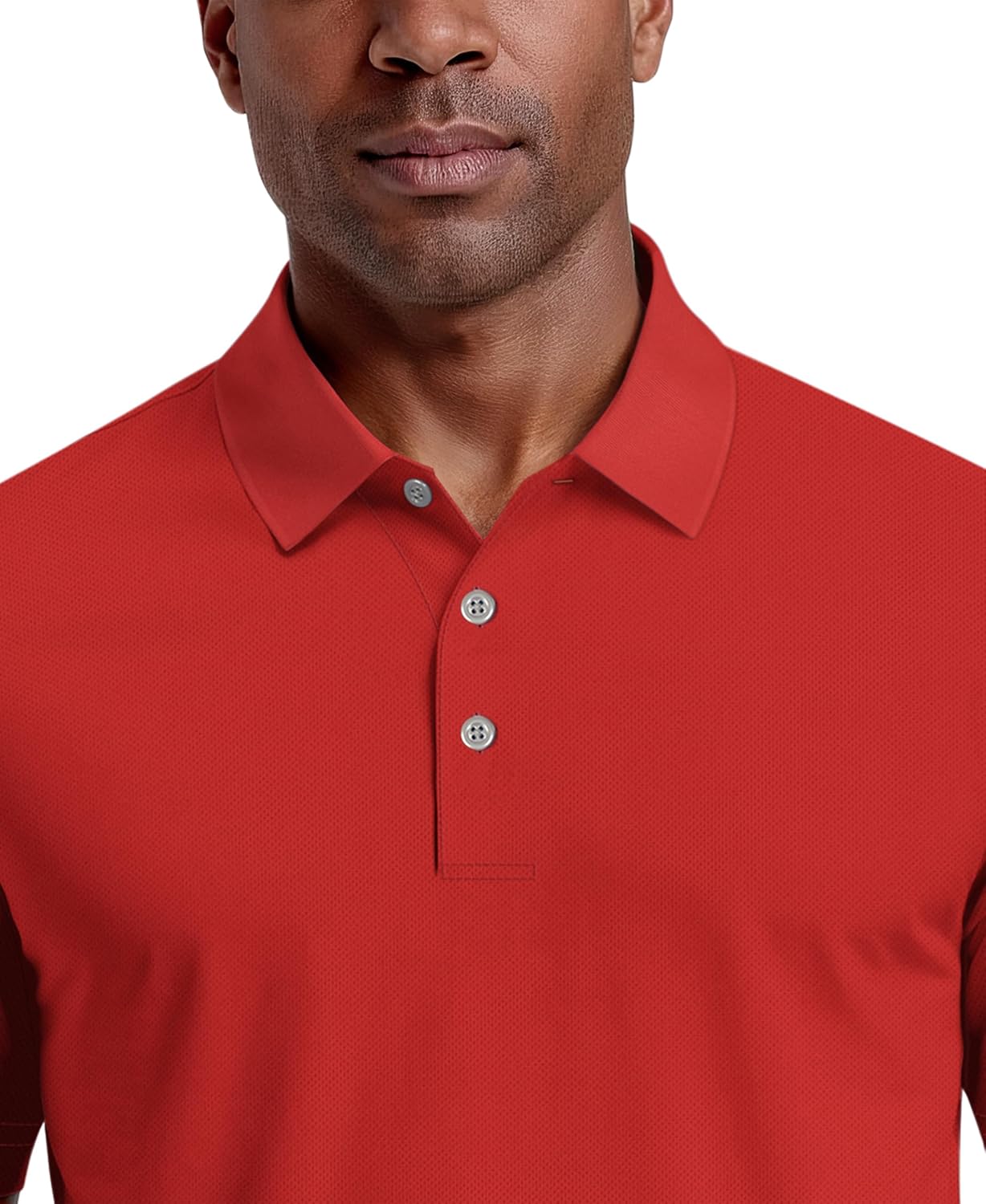 PGA Tour Men's Airflux Solid Mesh Short Sleeve Classic Golf Polo Shirt