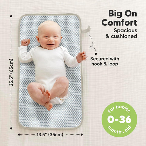 KeaBabies Portable Diaper Changing Pad, Easy Wipe Clean, 25x13 (Prairie)