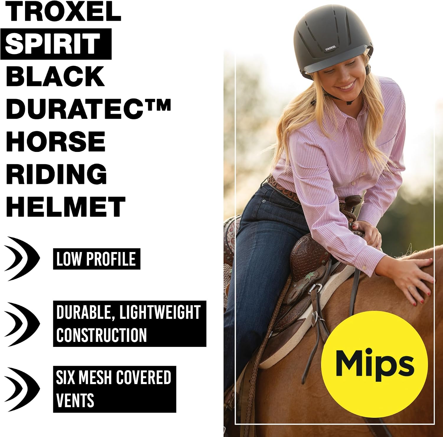 Troxel MIPS Full Coverage Horse Riding Helmet, Medium, 7-7-3/8